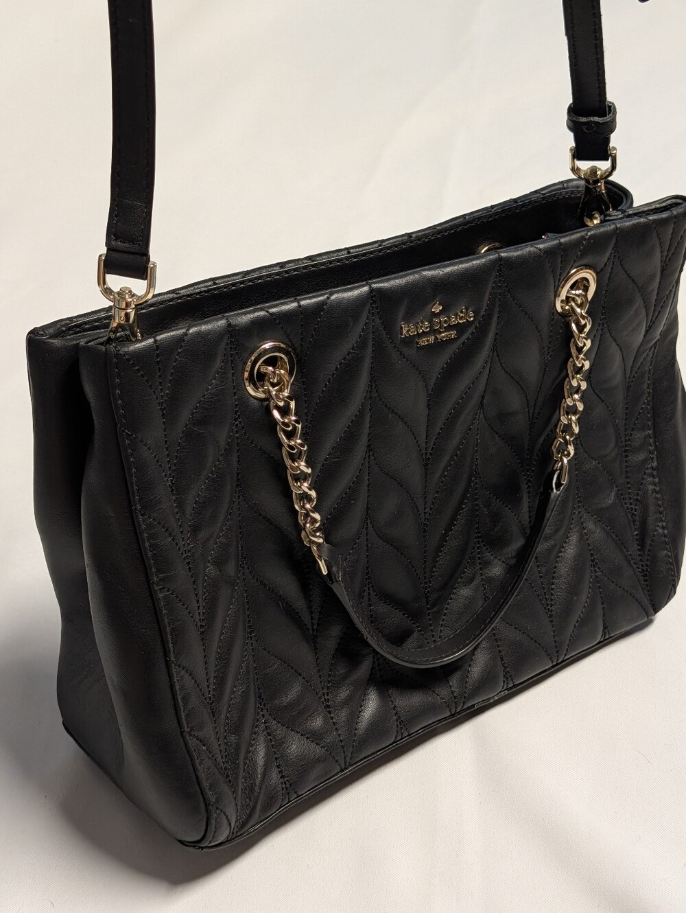 Kate Spade ♠️ Briar Lane Quilted Meena Black Leather Tote